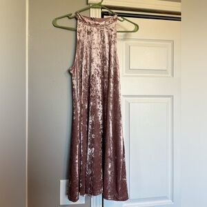 Mauve crushed velvet dress